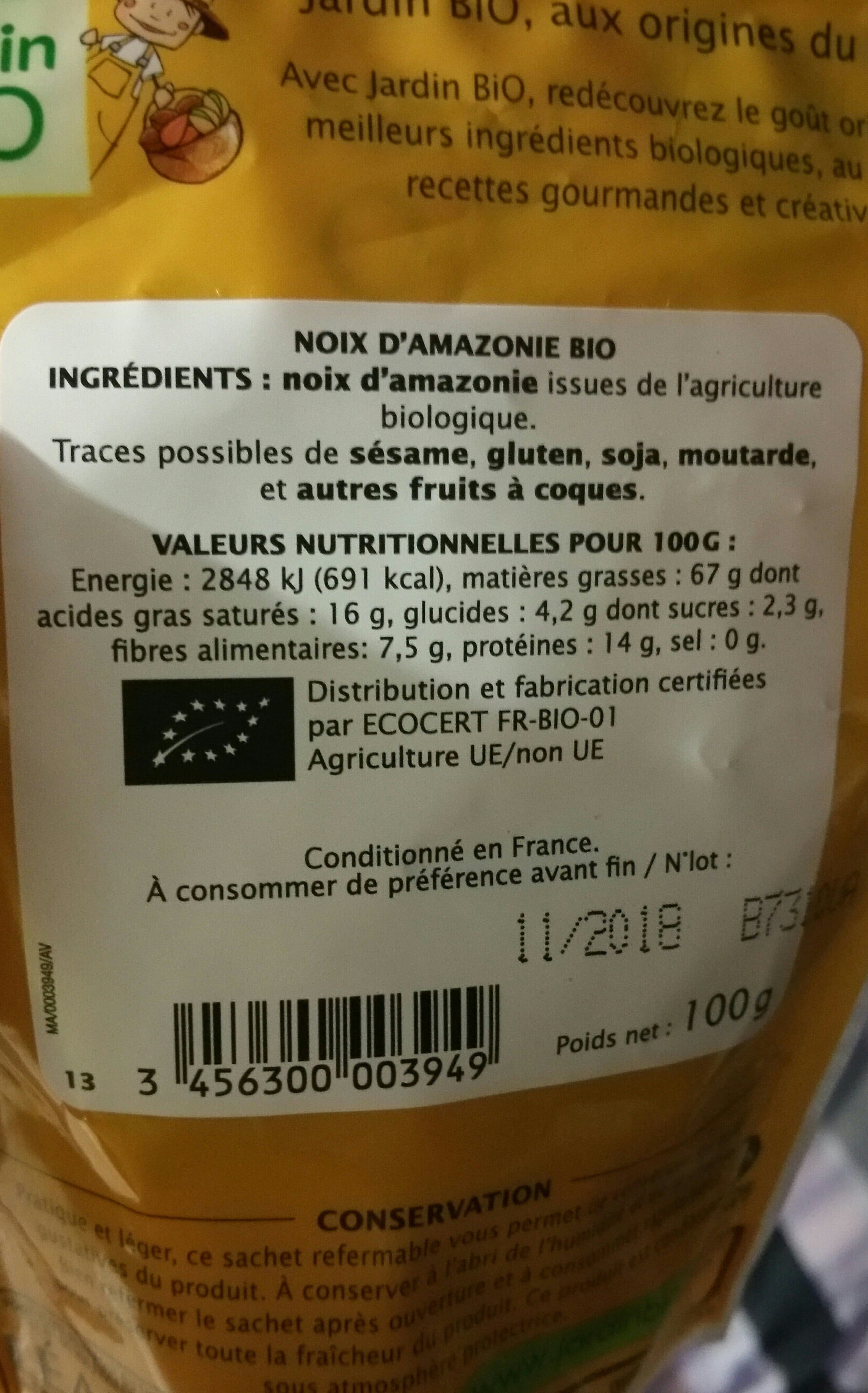 Jardin bio Noix D'amazonie Natures packshot