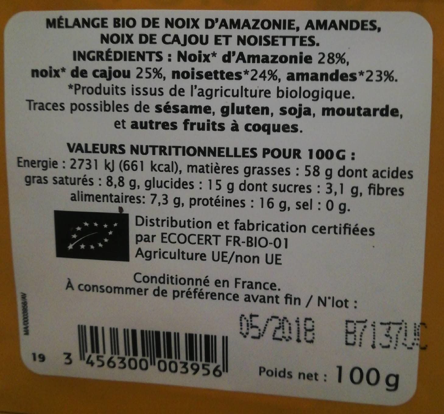 Jardin bio Mélange 4 Noix packshot