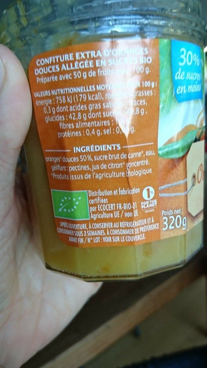 jardin bio Confiture extra orange douce d'espagne packshot