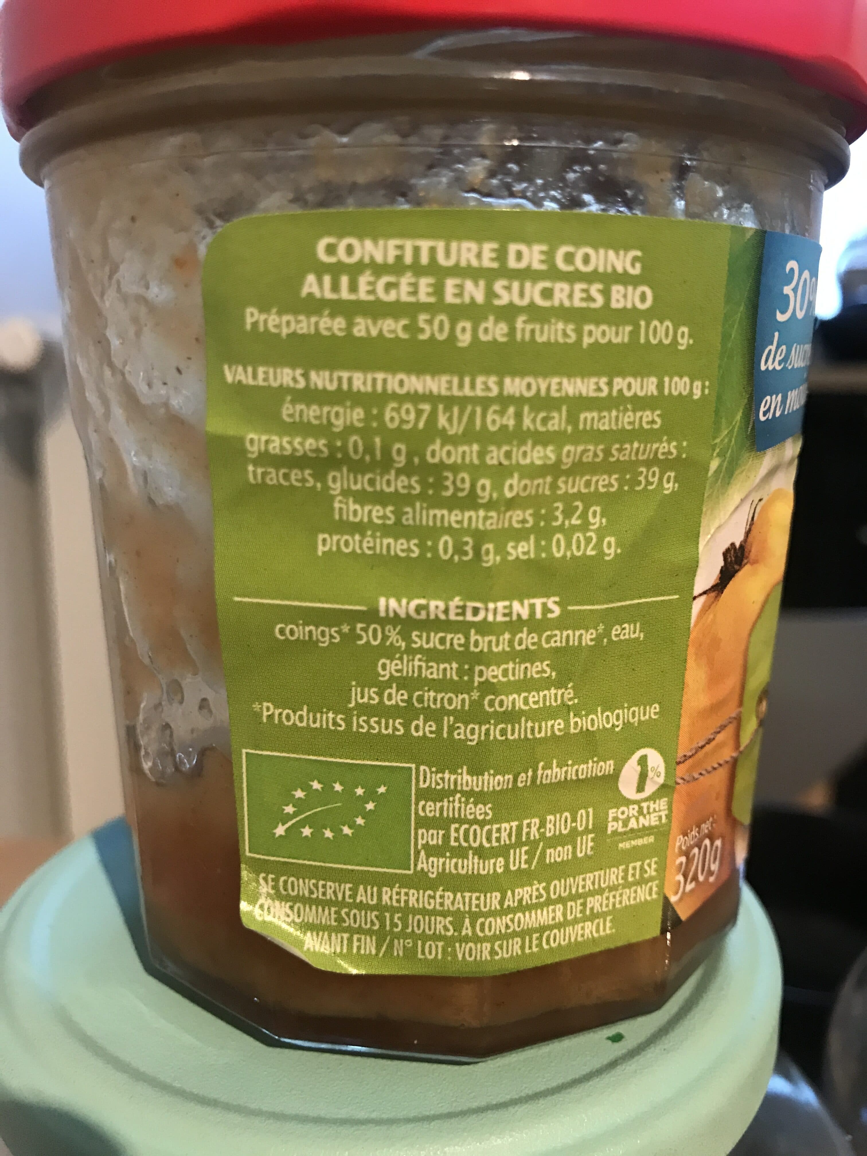 Jardin bio Confiture De Coing Bio packshot
