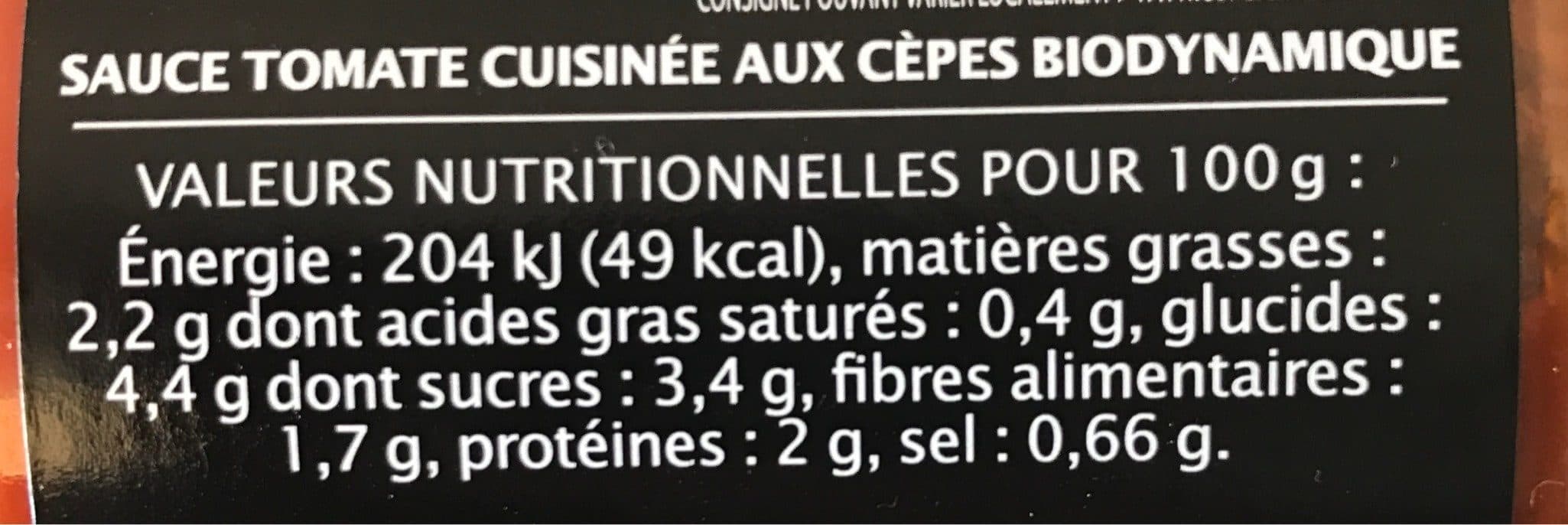 Jardin bio Sauce tomate cèpes packshot