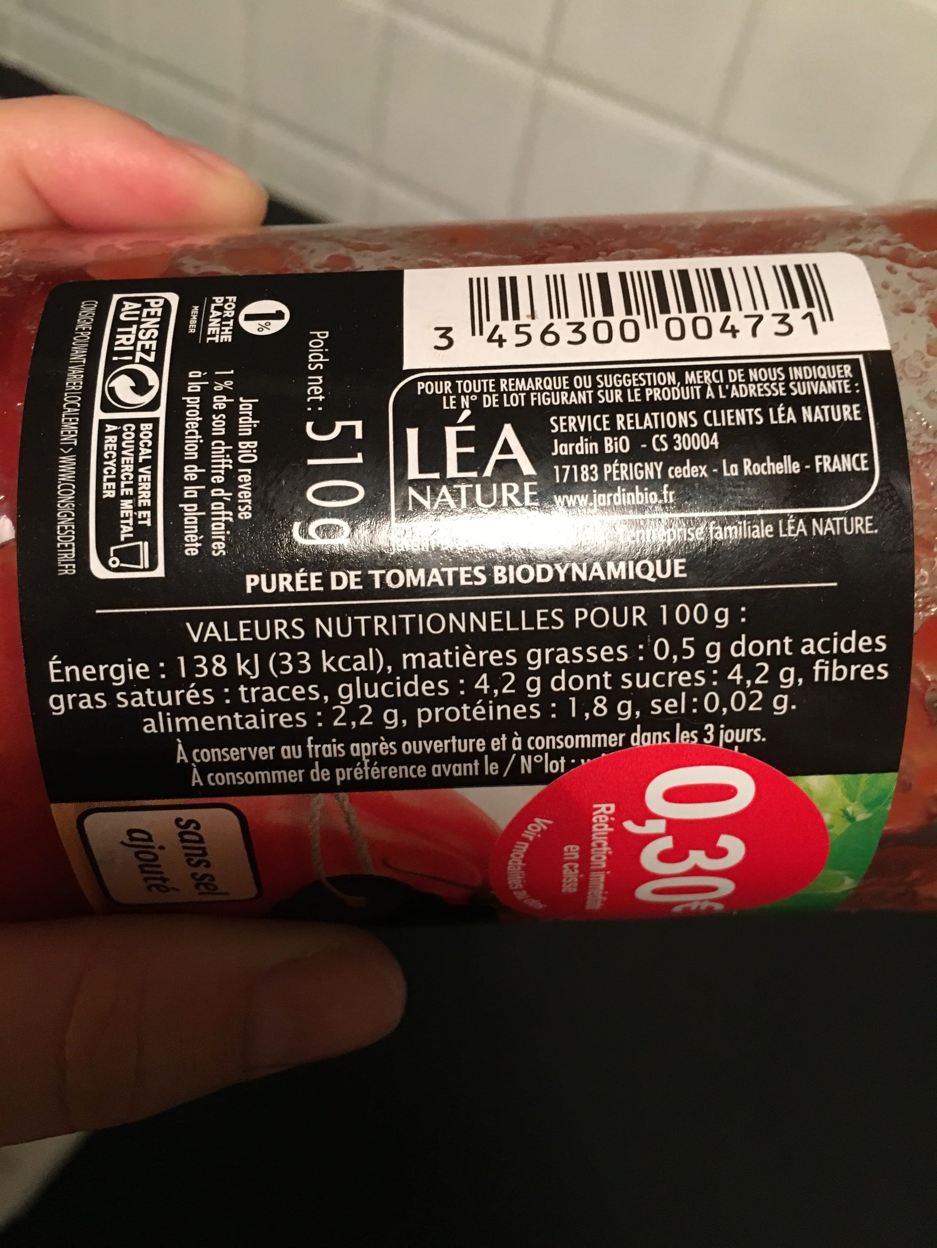 Jardin bio Purée pulpée de tomate packshot