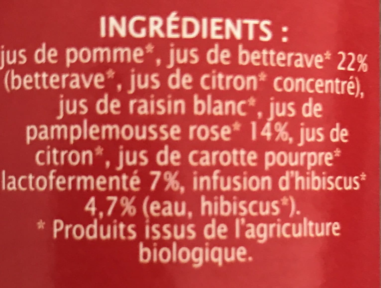 Jardin Bio Détox' rouge Pamplemousse Hibiscus packshot