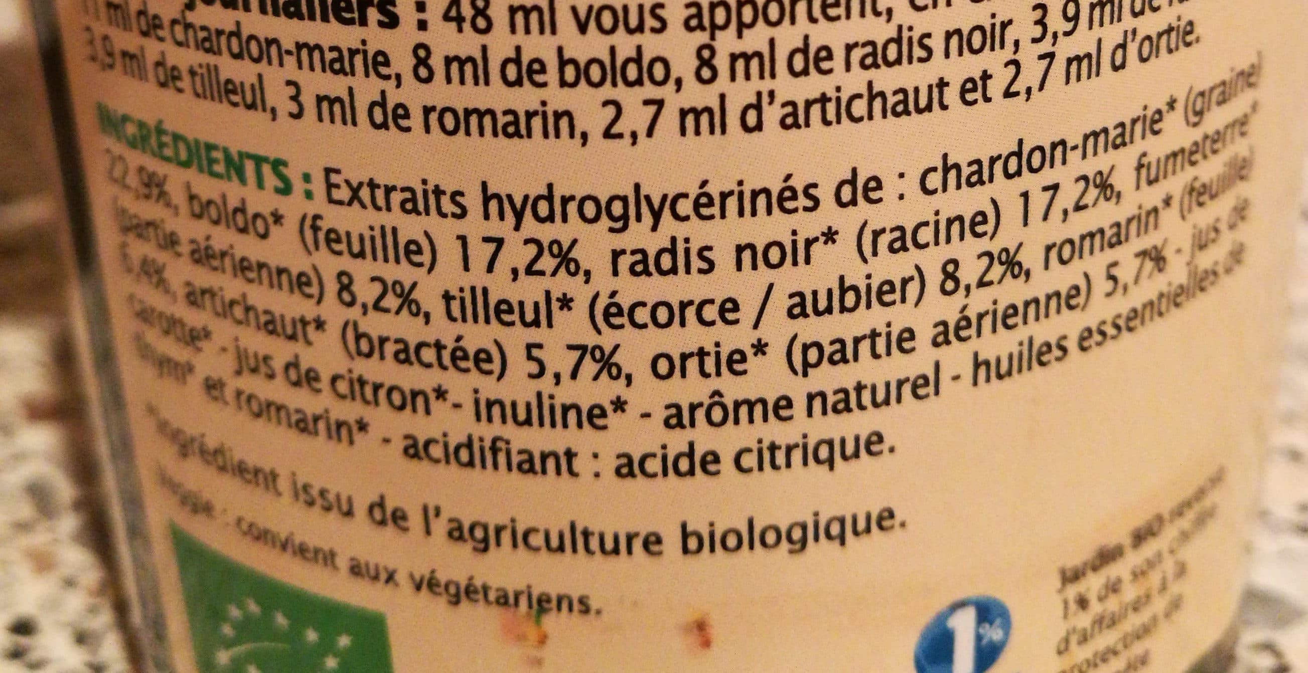 jardin Bio cocktail aux 7 plantes au boldo. packshot