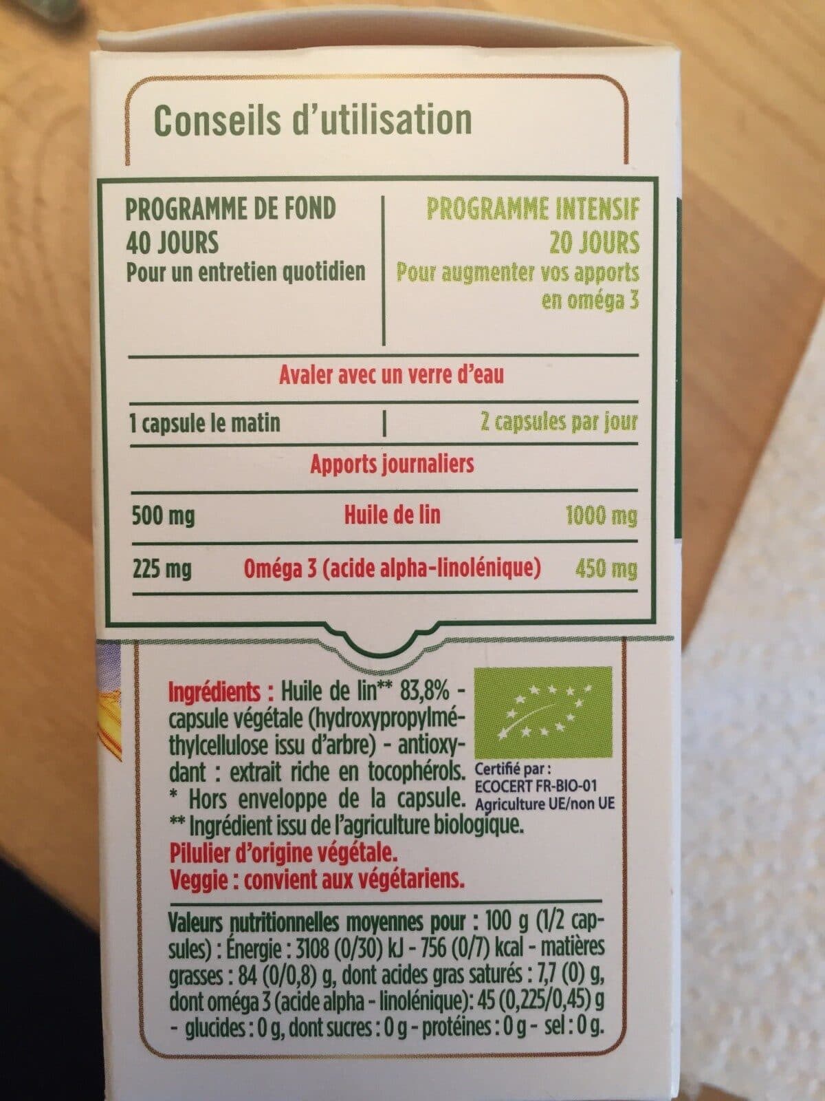 Open Food Facts Capsule Végétale Oméga 3 - Huile De Lin packshot