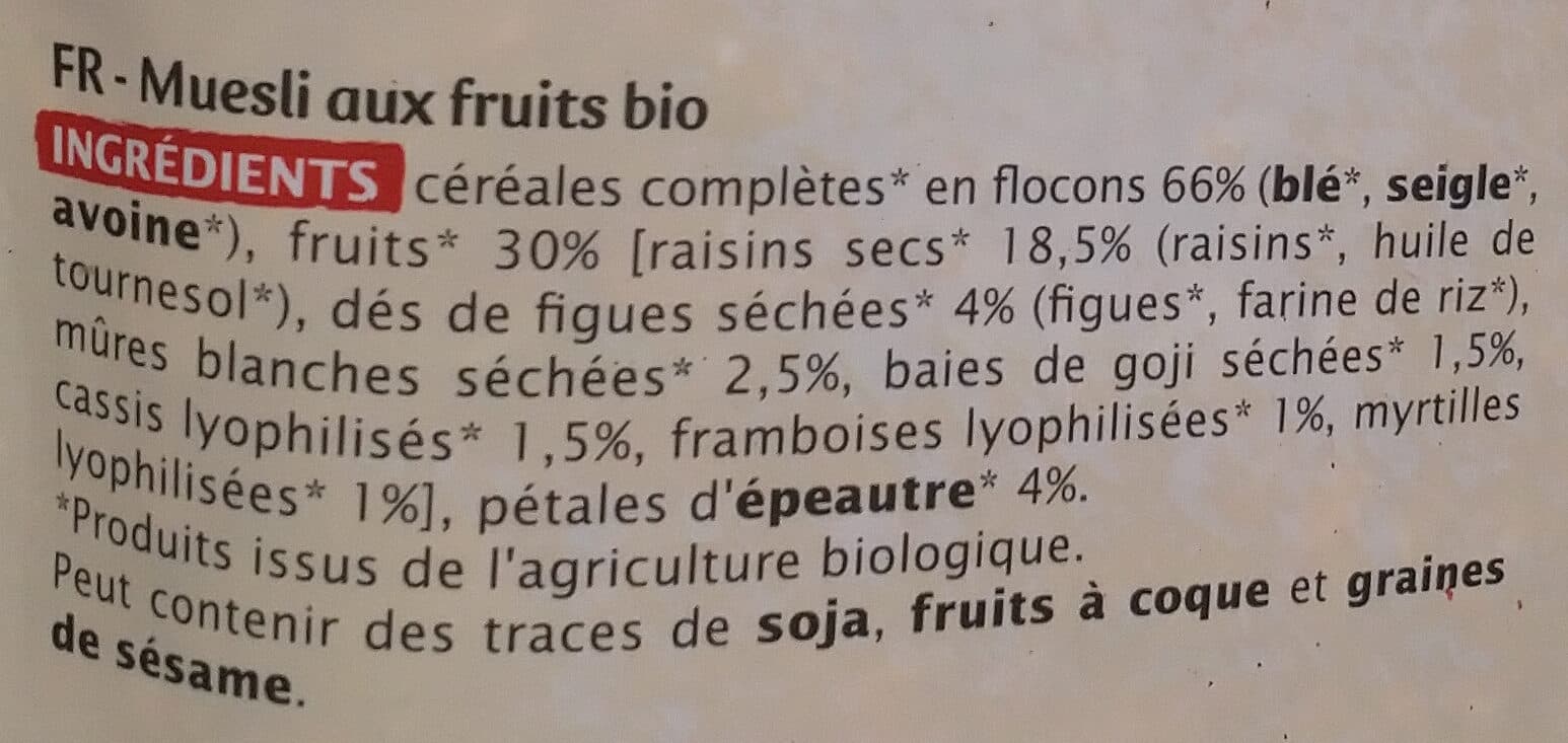 Jardin Bio Muesli,myrtille,goji et cranberry packshot
