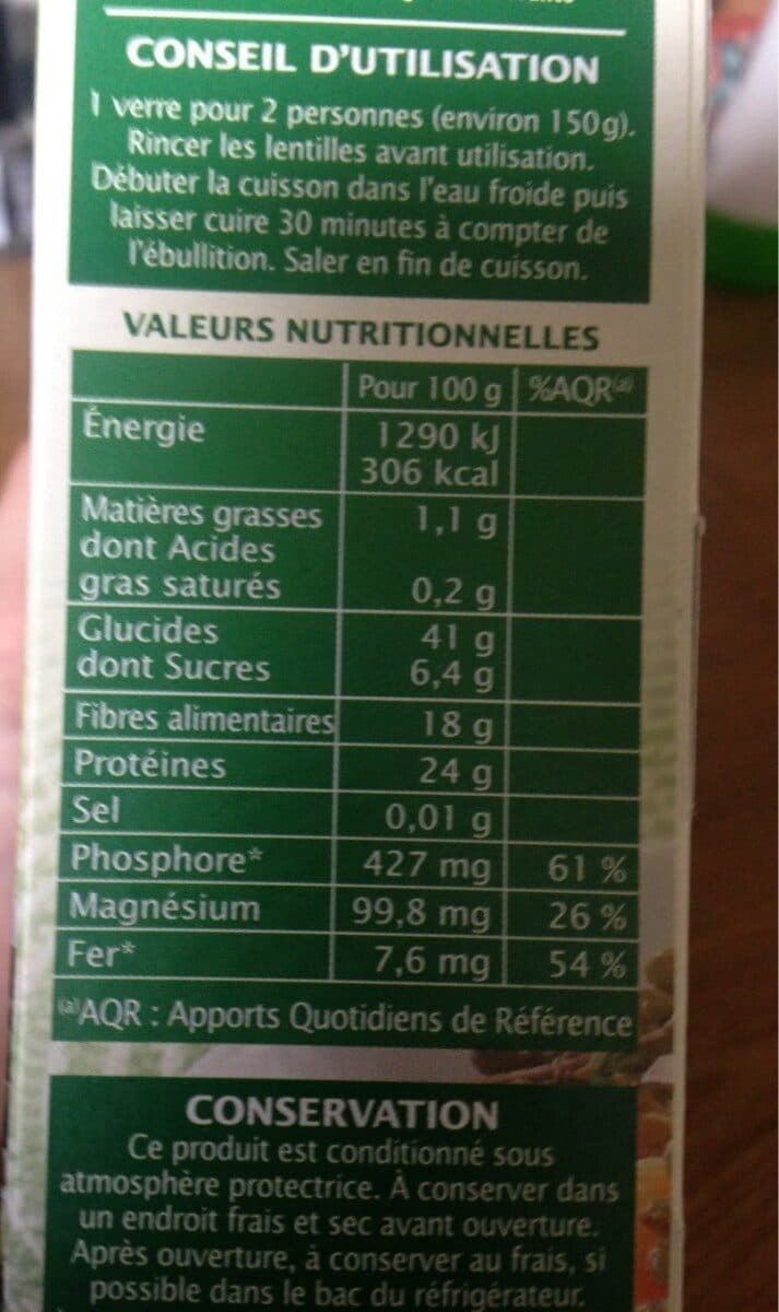 Jardin Bio Lentilles vertes irigine Vendée packshot