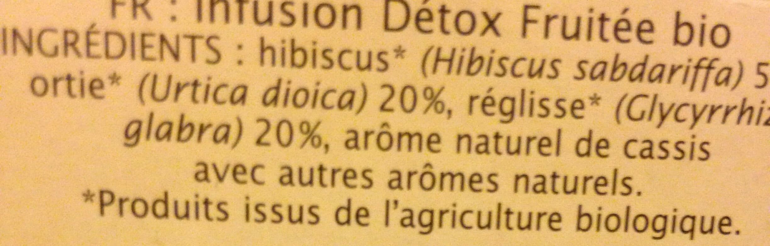 Jardin bio Infusion Détox Fruitée Saveur Cassis Bio packshot
