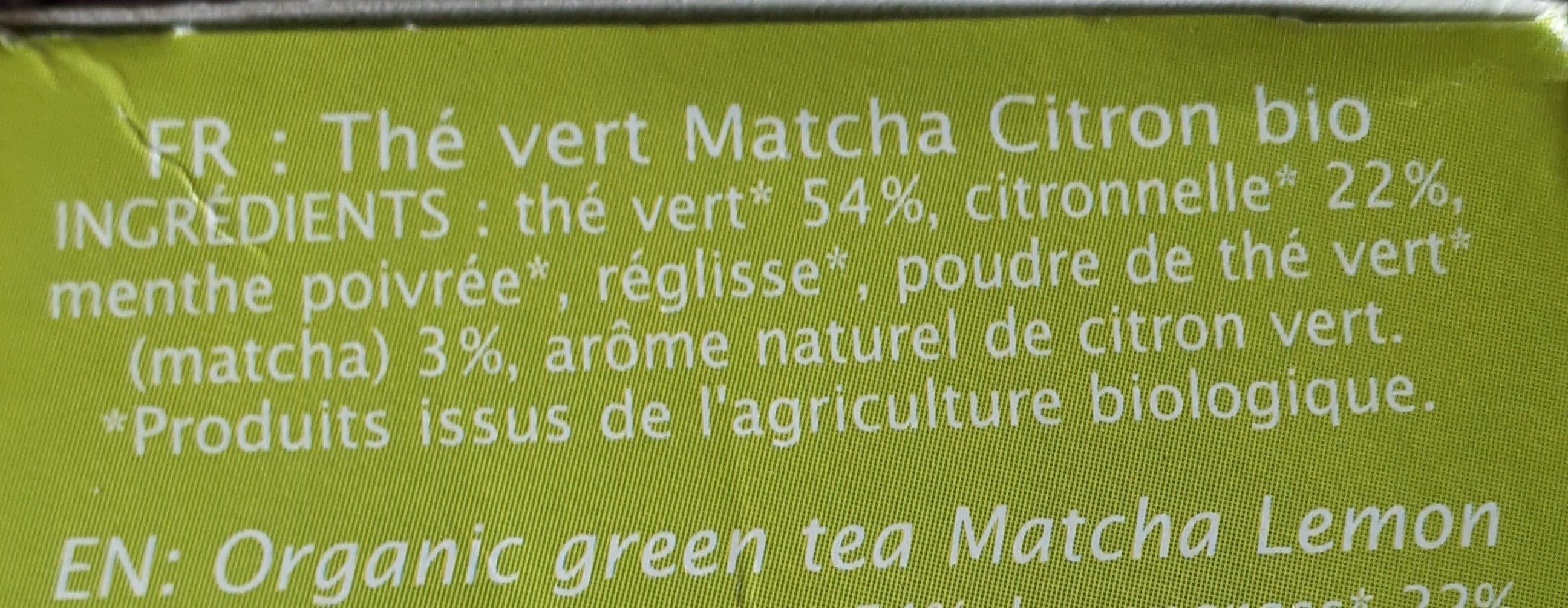 Jardin bio Thé Matcha lemon packshot
