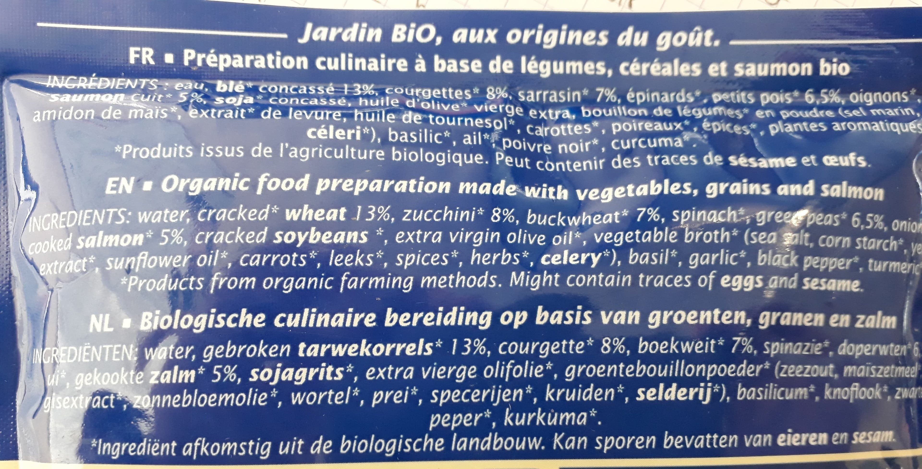 Jardin Bio Céréales au saumon et petits légumes packshot