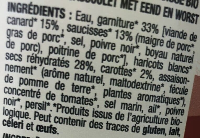 Mamie Bio Cassoulet Canard saucisses packshot
