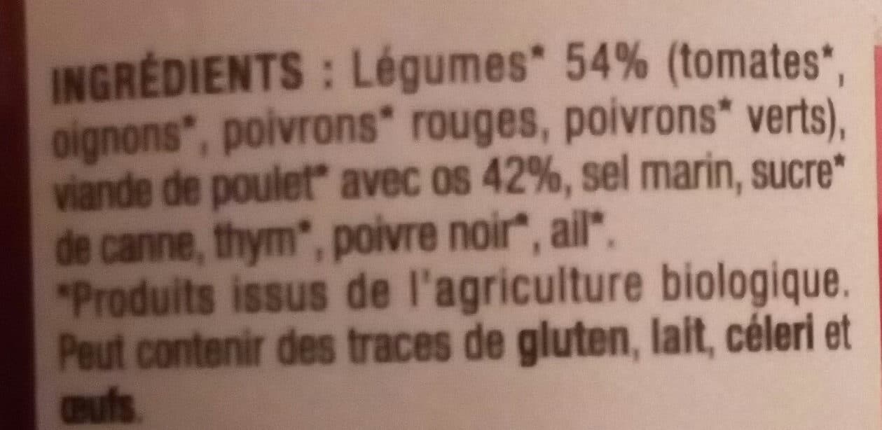 Mamie Bio Le poulet basquaise packshot