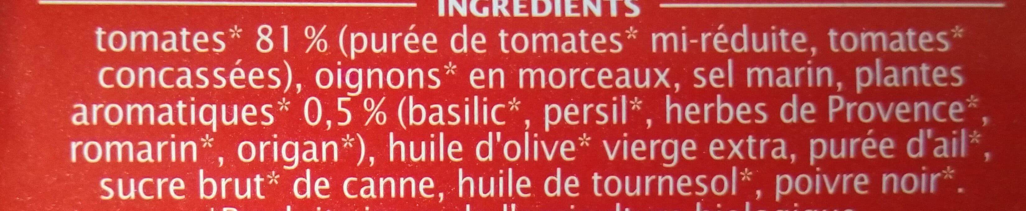 Jardin bio Sauce tomate Provencale aux fines herbes packshot