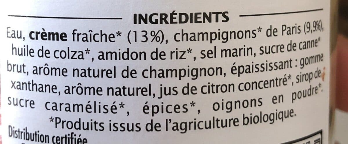 Jardin Bio Sauce champignon à la crème fraîche packshot