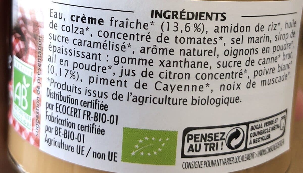 Jardin Bio Sauce poivre à la crème fraîche packshot