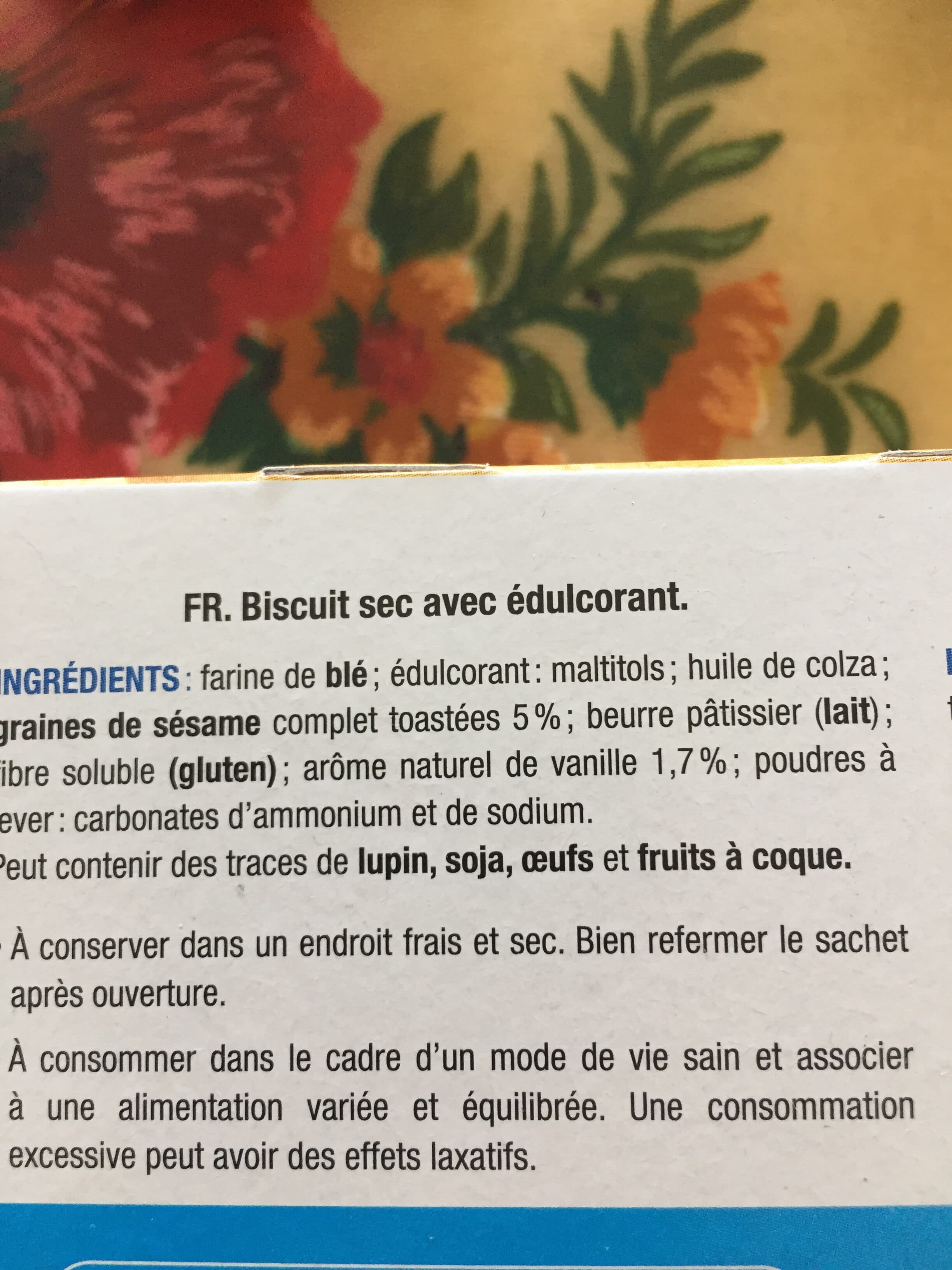Karéléa Biscuits gourmands Sésame Vanille packshot