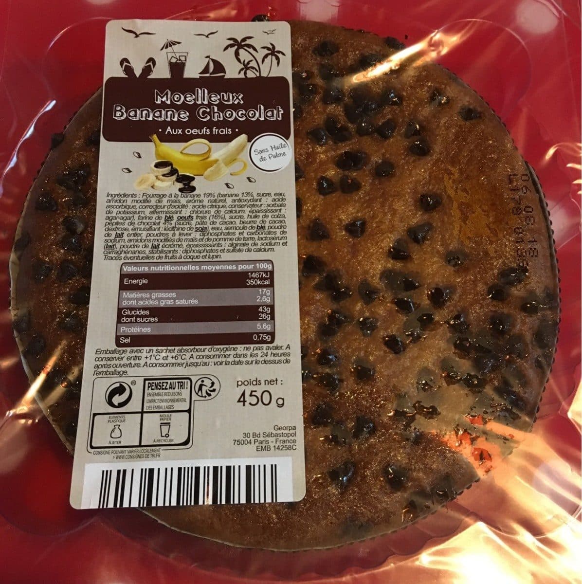 Georpa Moelleux Banane Chocolat packshot