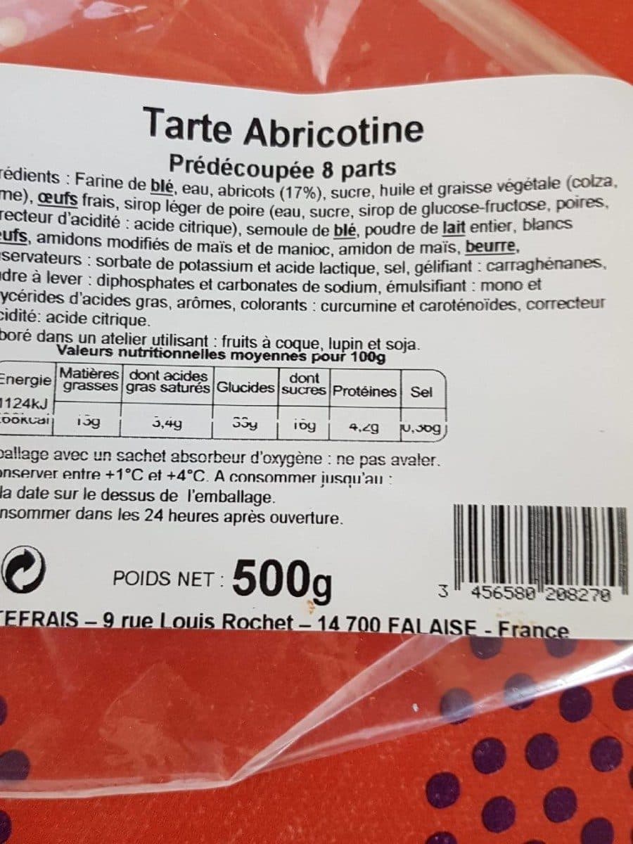 Open Food Facts Tarte Abricotine packshot
