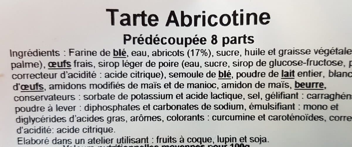 Open Food Facts Tarte Abricotine packshot