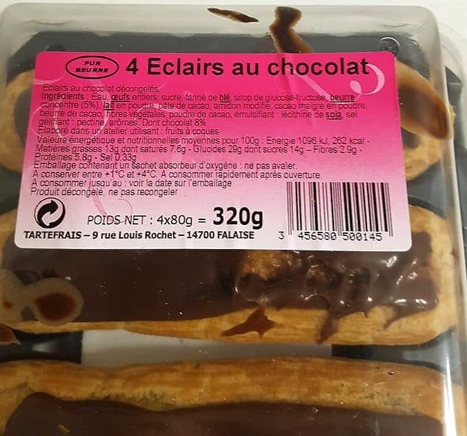 Tartefrais 4 Éclairs au Chocolat packshot
