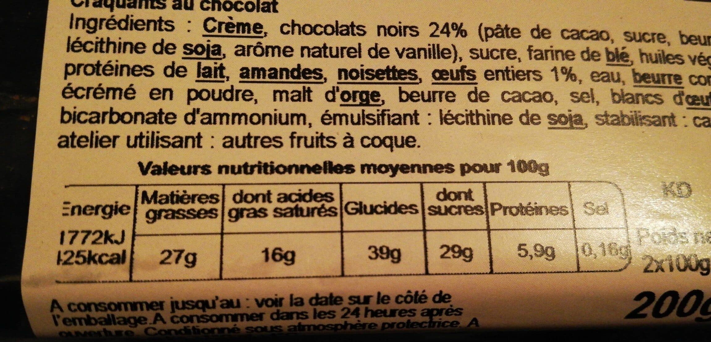 Open Food Facts Croquants au chocolat packshot