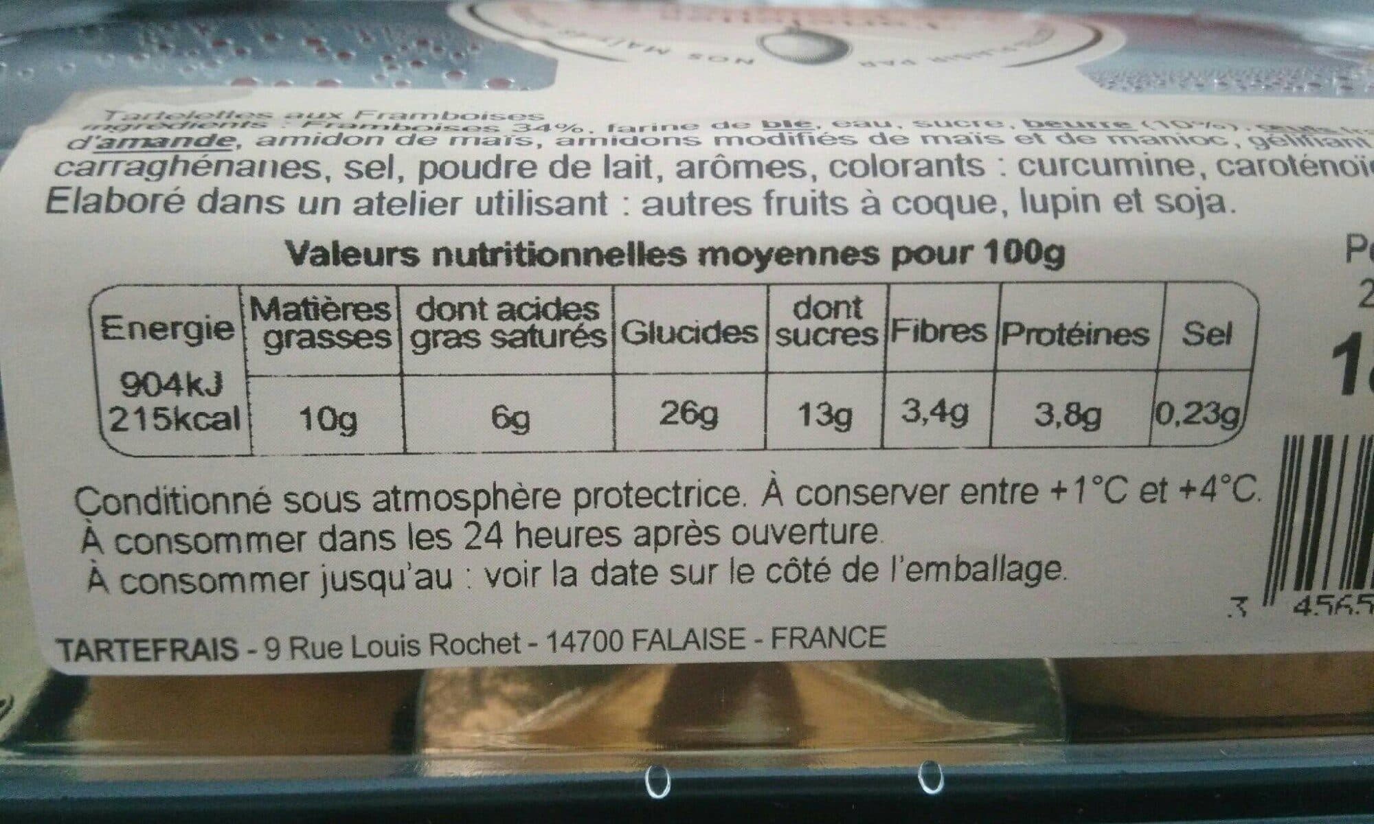 Tartefrais Tartelettes aux framboises packshot