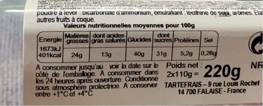 Tartefrais Croustillant aux 3 chocolats packshot