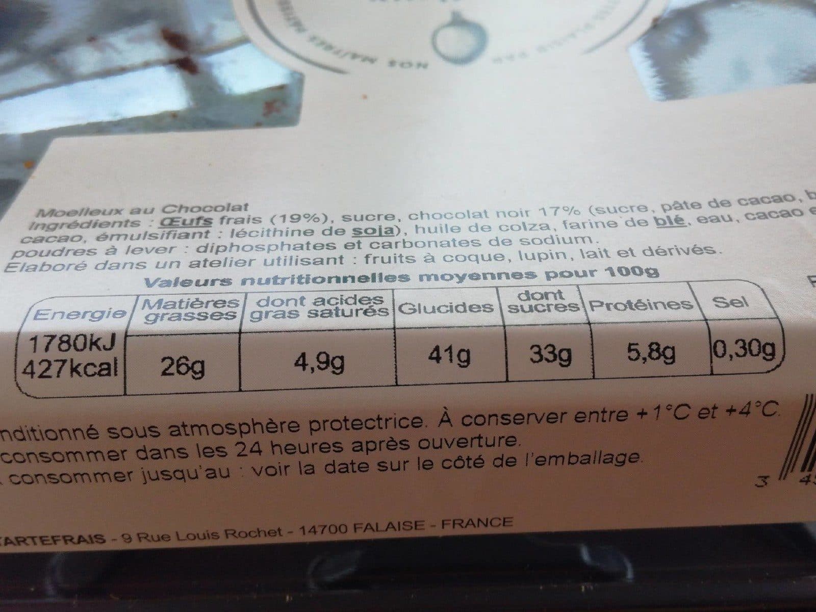 Open Food Facts Moelleux chocolat packshot