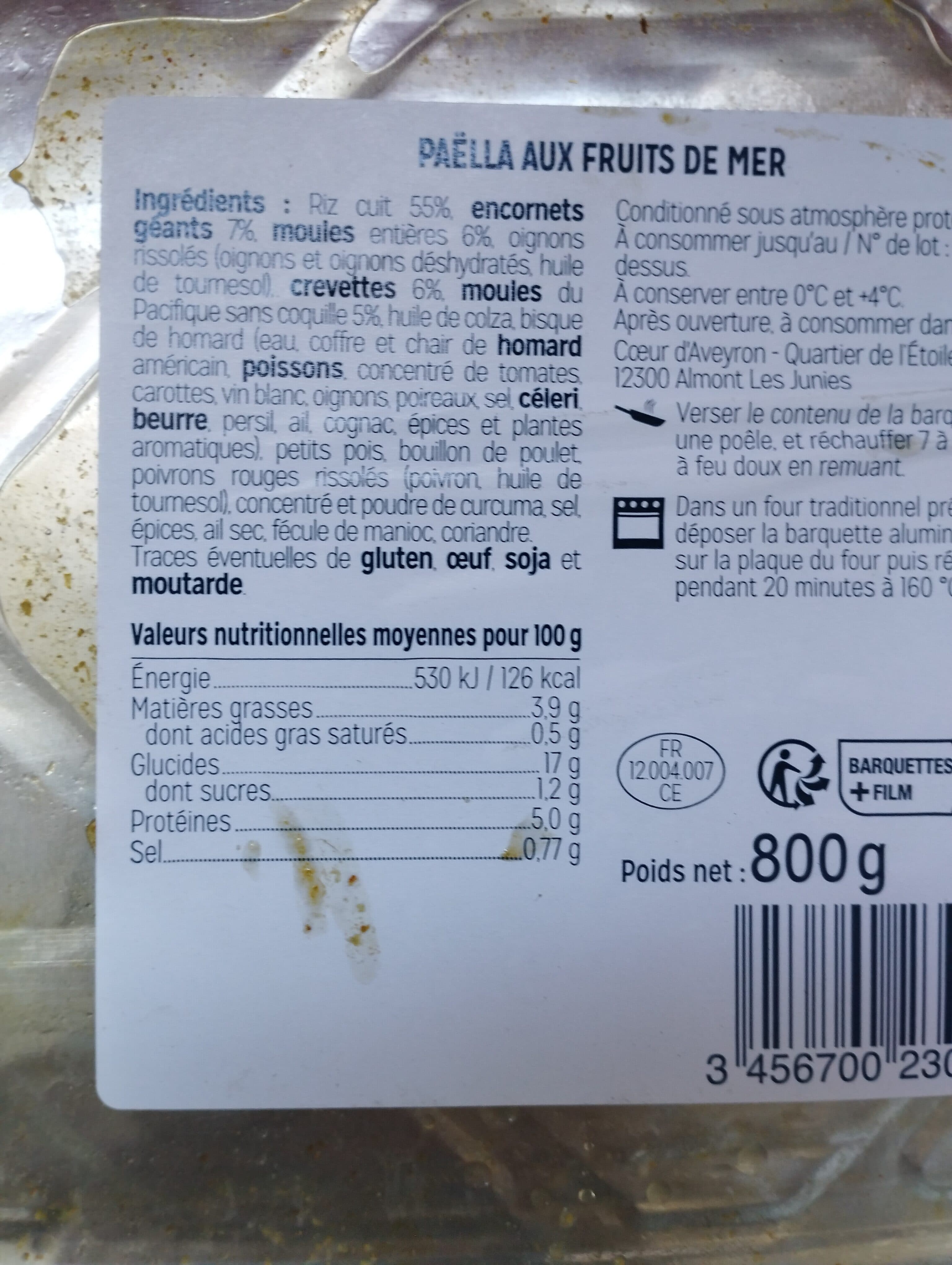 les plats à partager Paëlla aux fruits de mer packshot