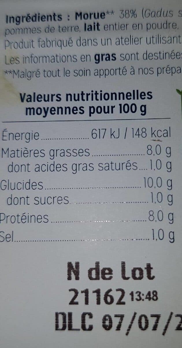 La Cuisine du Poissonnier Brandade de morue parmentiere gratinee packshot