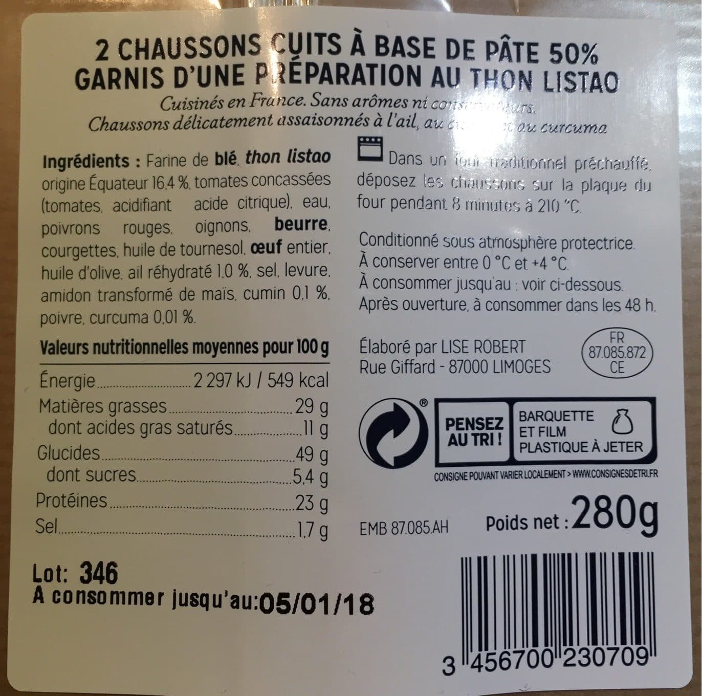La Cuisine Du Poissonnier Chaussons au thon packshot