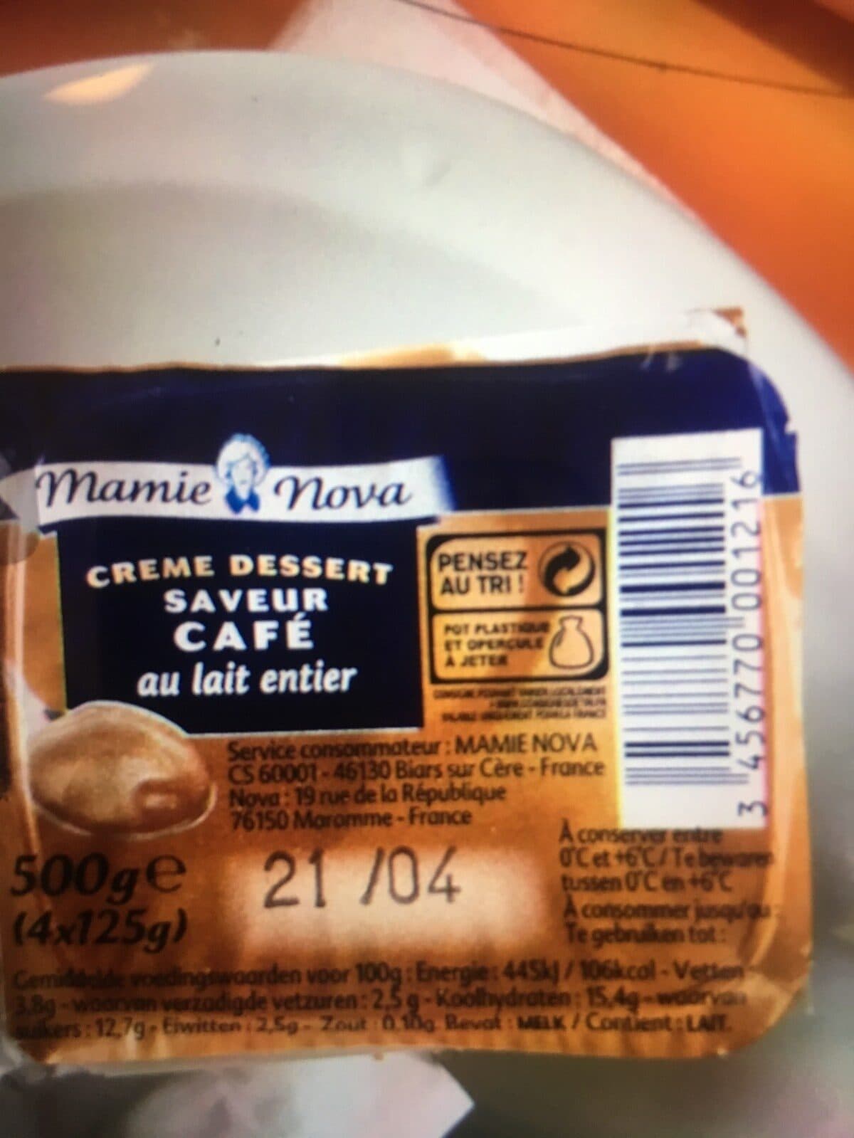 Mamie Nova Crème Dessert Café packshot