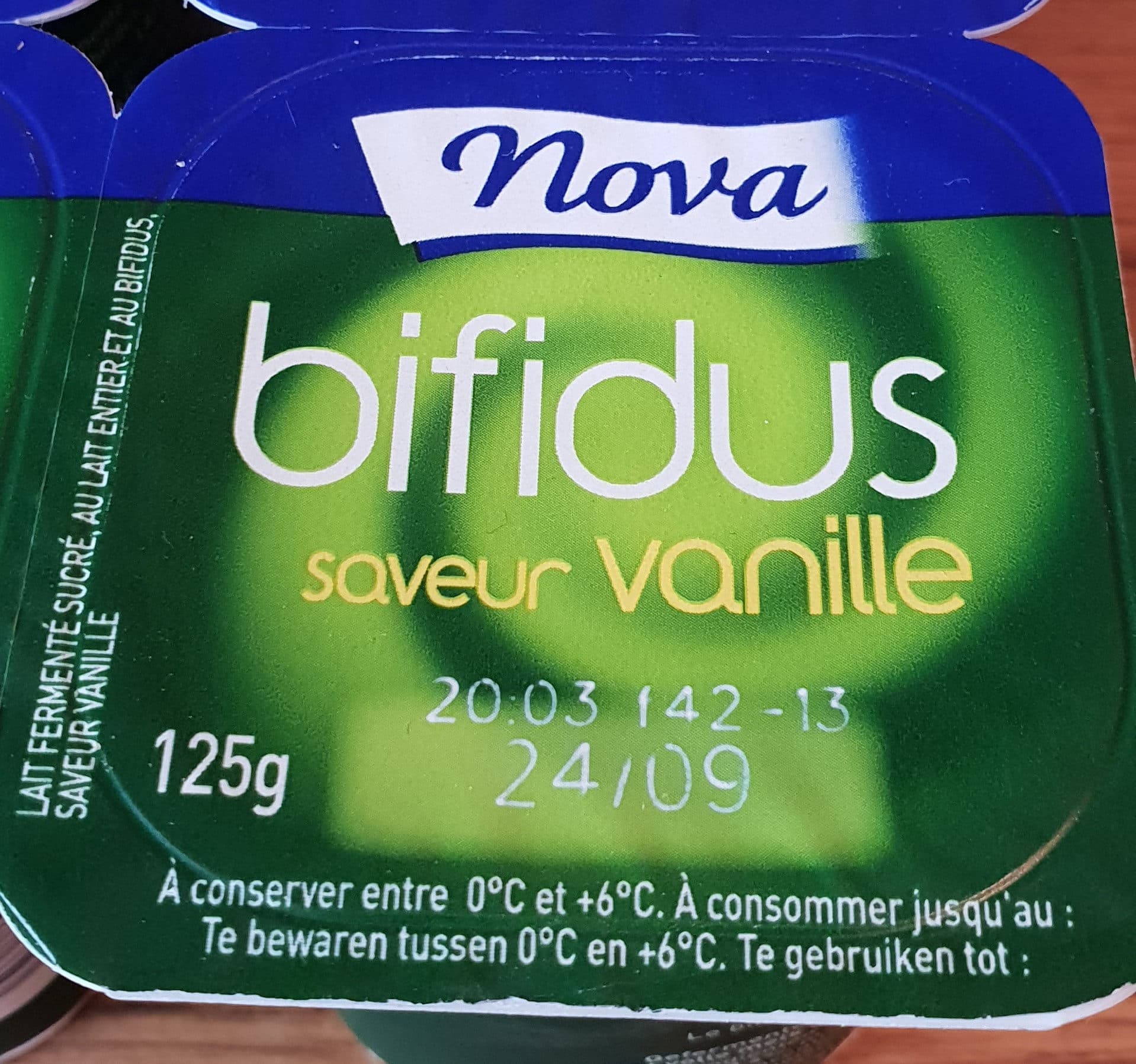 Nova Yaourt Au Bifidus Saveur Vanille packshot