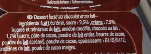 Novandie Dessert chocolat & lait packshot