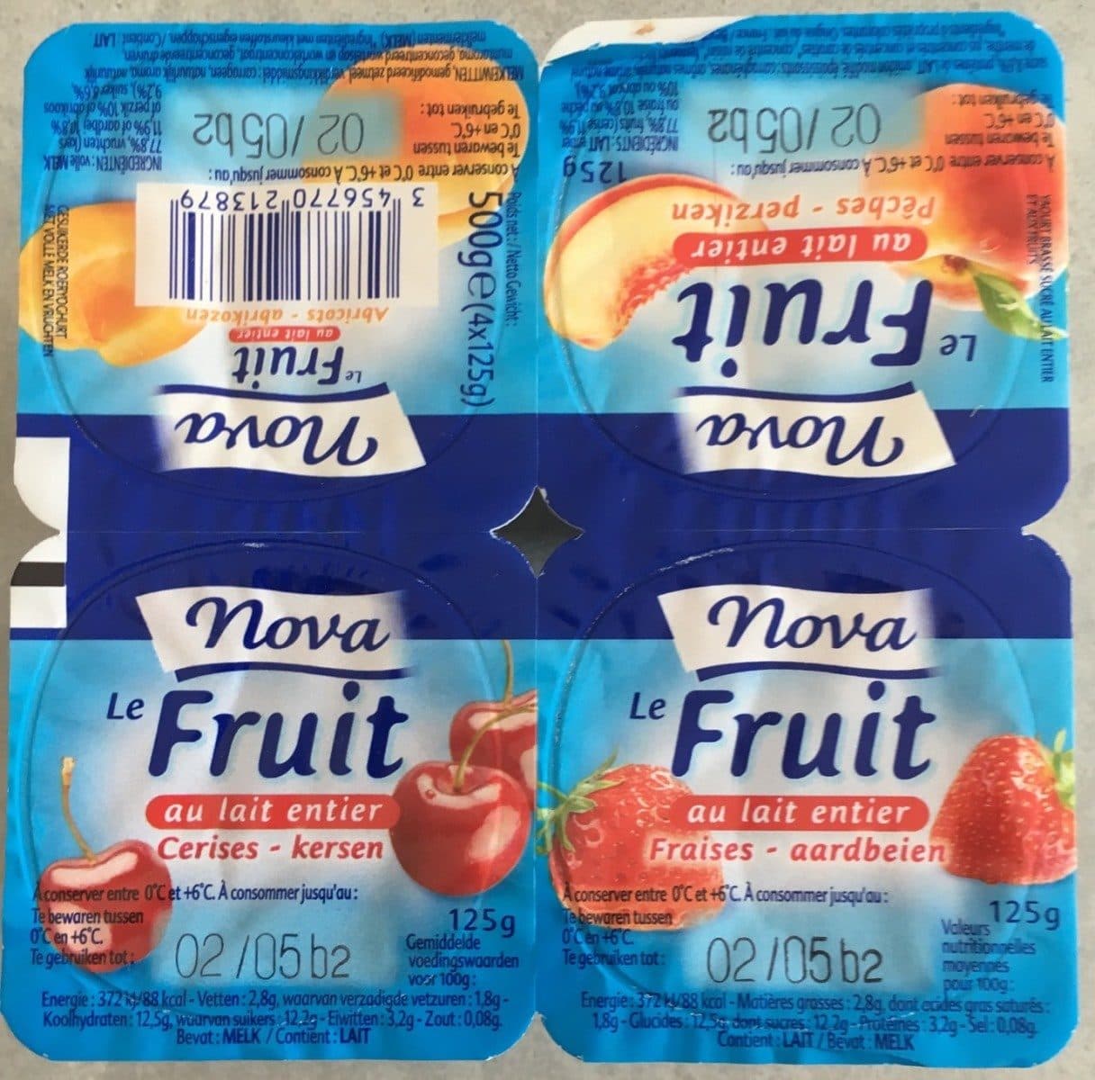 Nova Yaourt Fruit X4 packshot