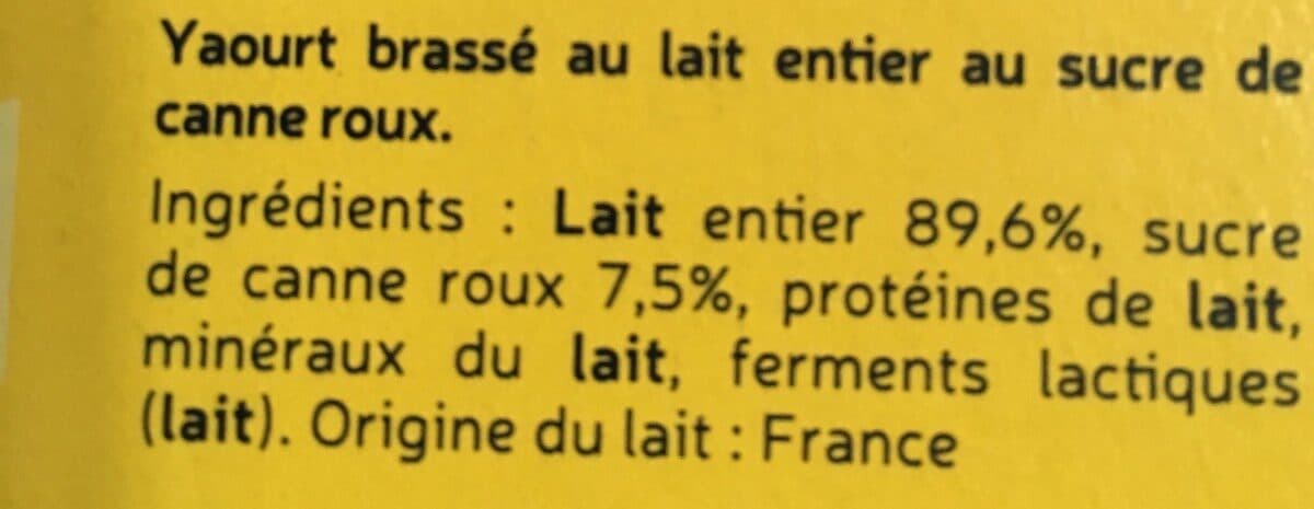 Mamie Nova Yaourt brassé au lait entier au sucre de Canne roux packshot