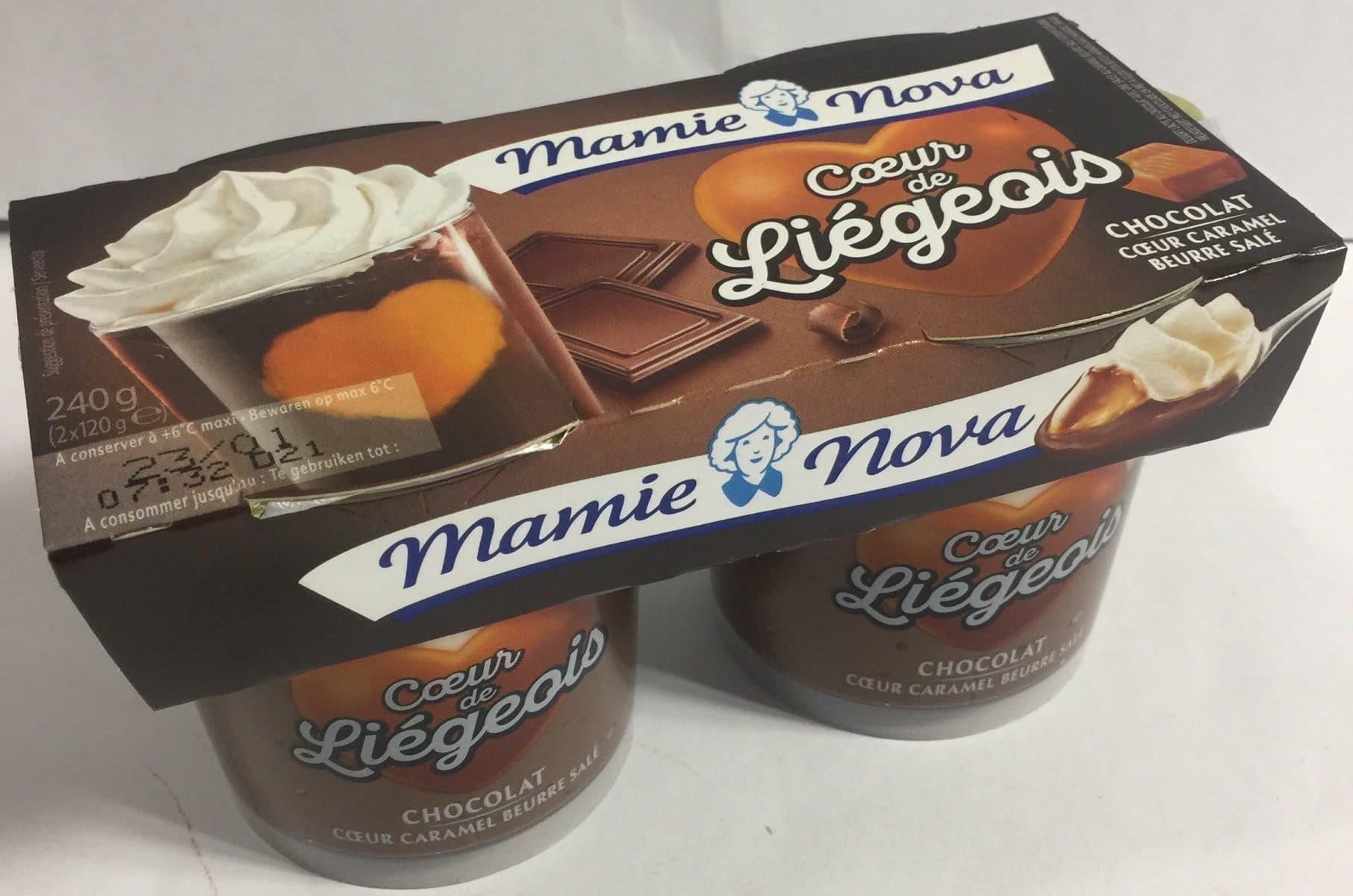 Mamie Nova Liégeois Chocolat coeur Caramel beurre salé packshot