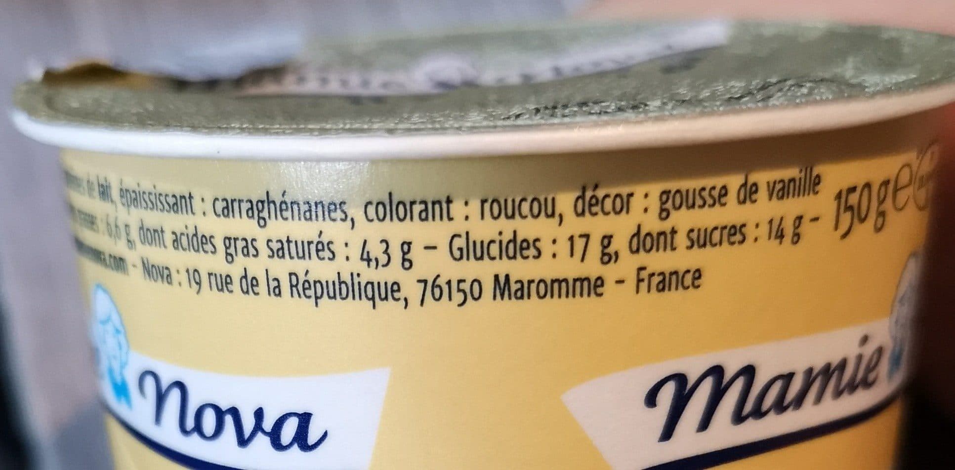 Mamie nova gourmand Crème vanille bourbon packshot