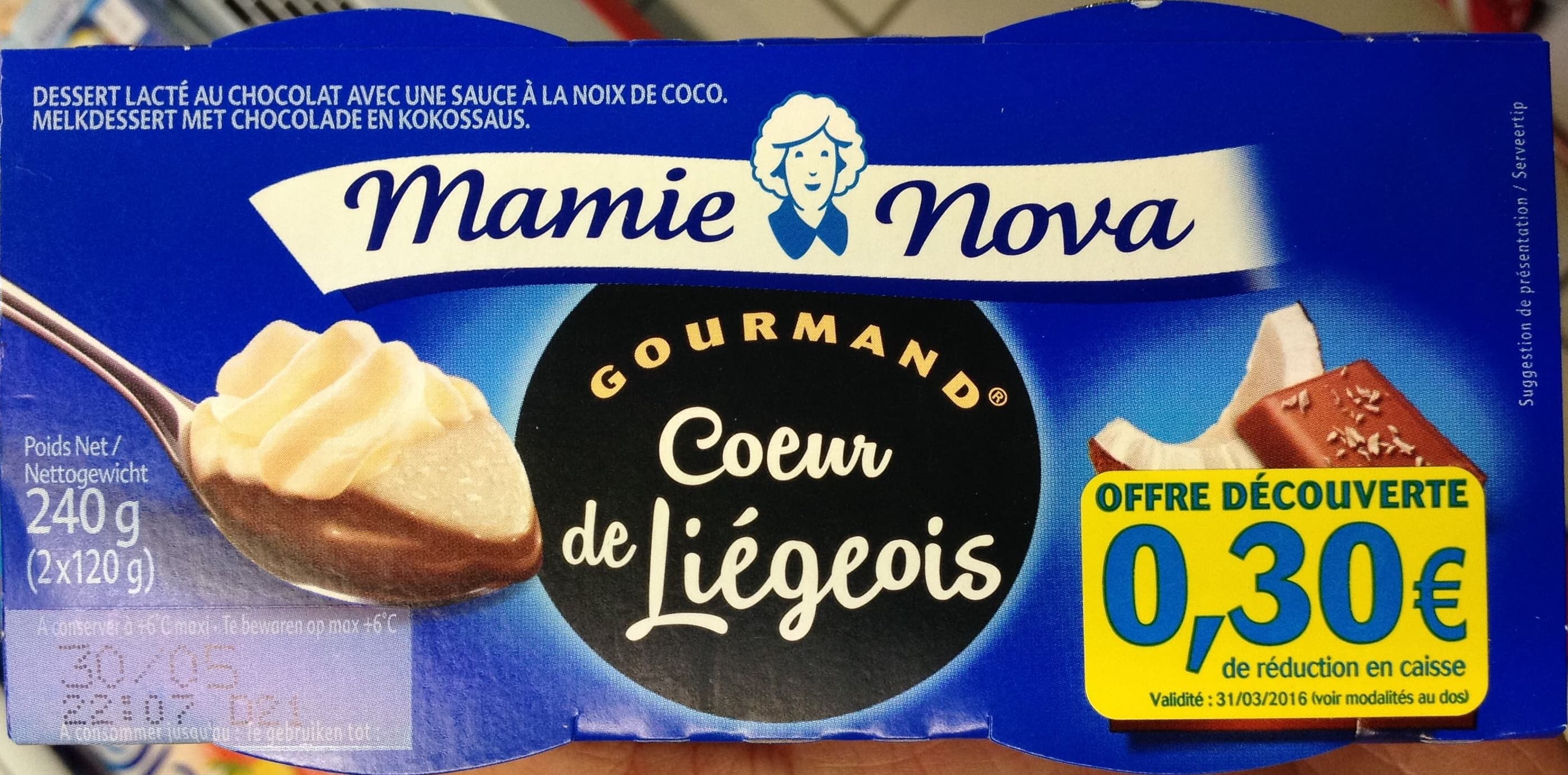 Mamie Nova Gourmand - Coeur de Liégeois packshot