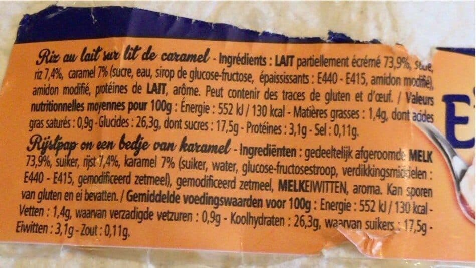 Nova Les Entremets, riz au lait caramel packshot