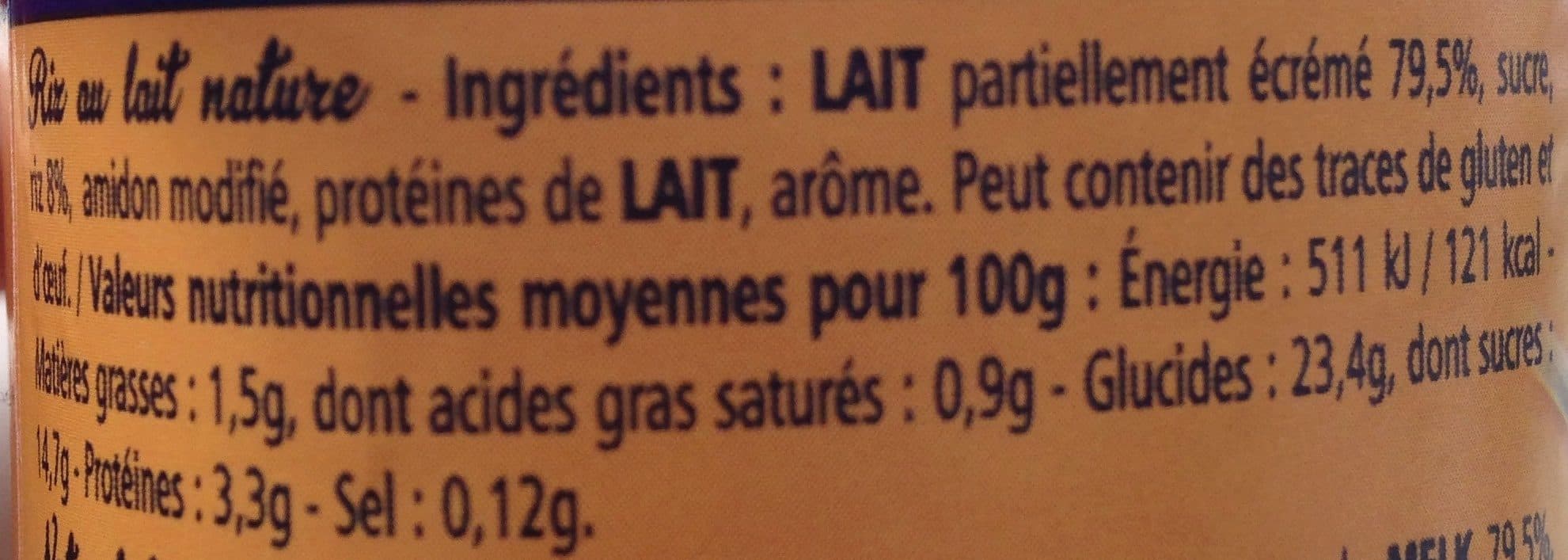 Nova Riz Au Lait Nature 2X100 GR packshot