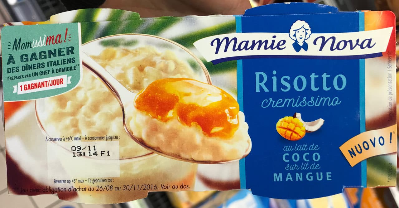 Mamie Nova Risotto cremissimo au lait de coco sur lit de mangue packshot