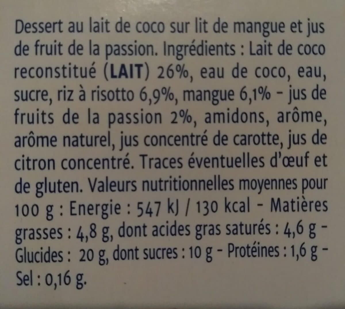 Mamie Nova Risotto cremissimo au lait de coco sur lit de mangue packshot