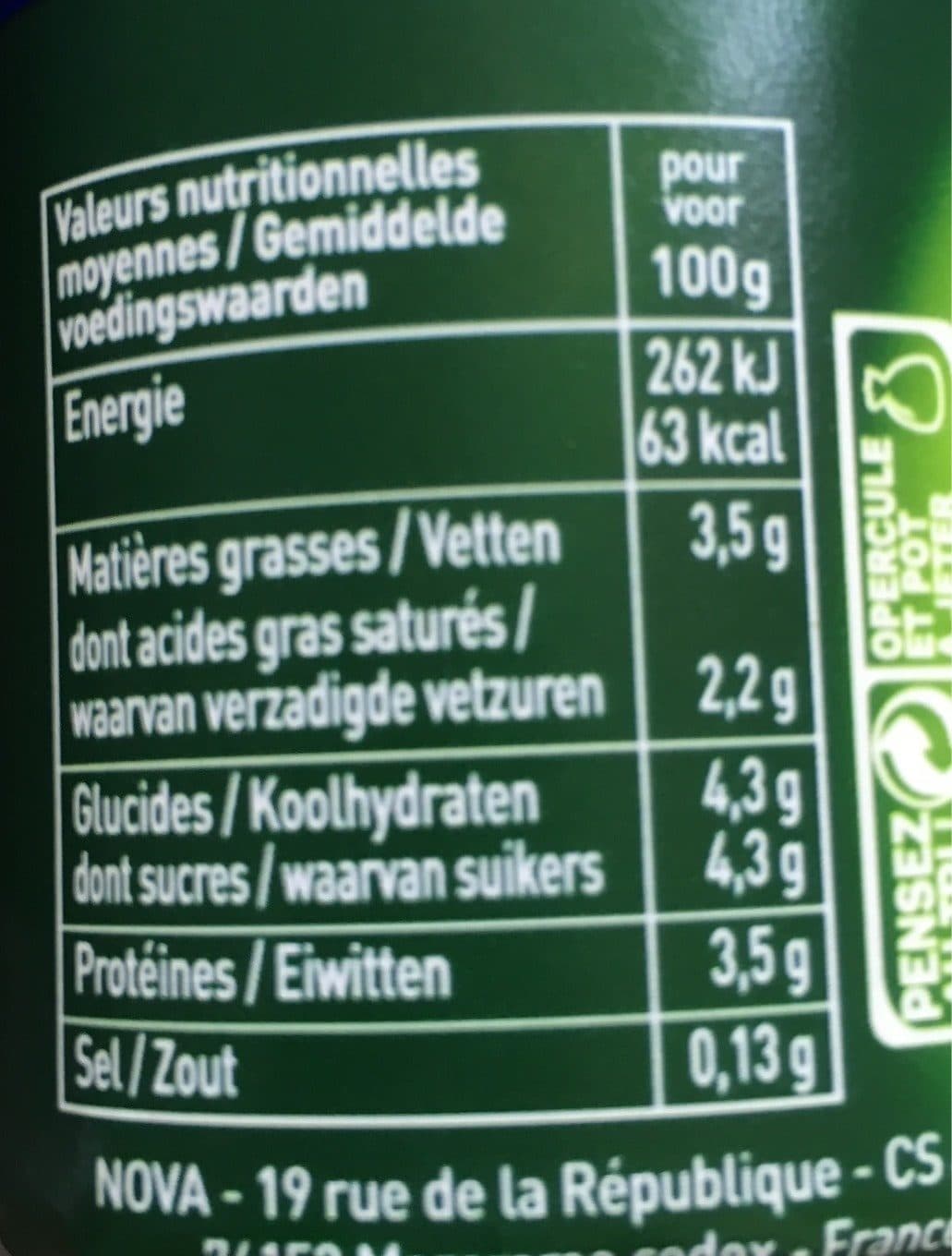 Novandie Yaourt Au Bifidus Nature Au Lait Entier packshot