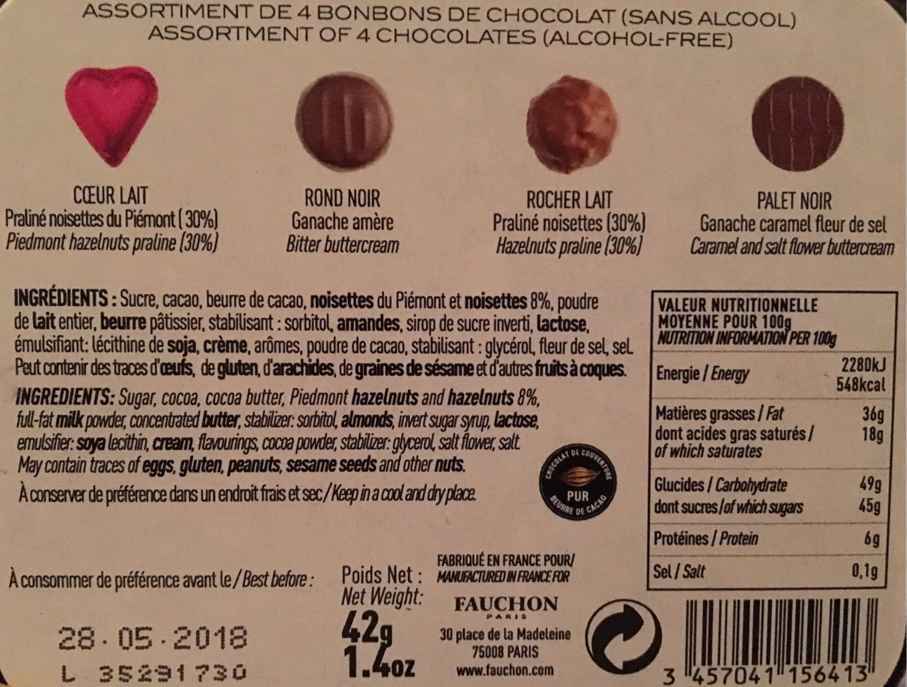 Fauchon Assortiments de bonbons de chocolat packshot