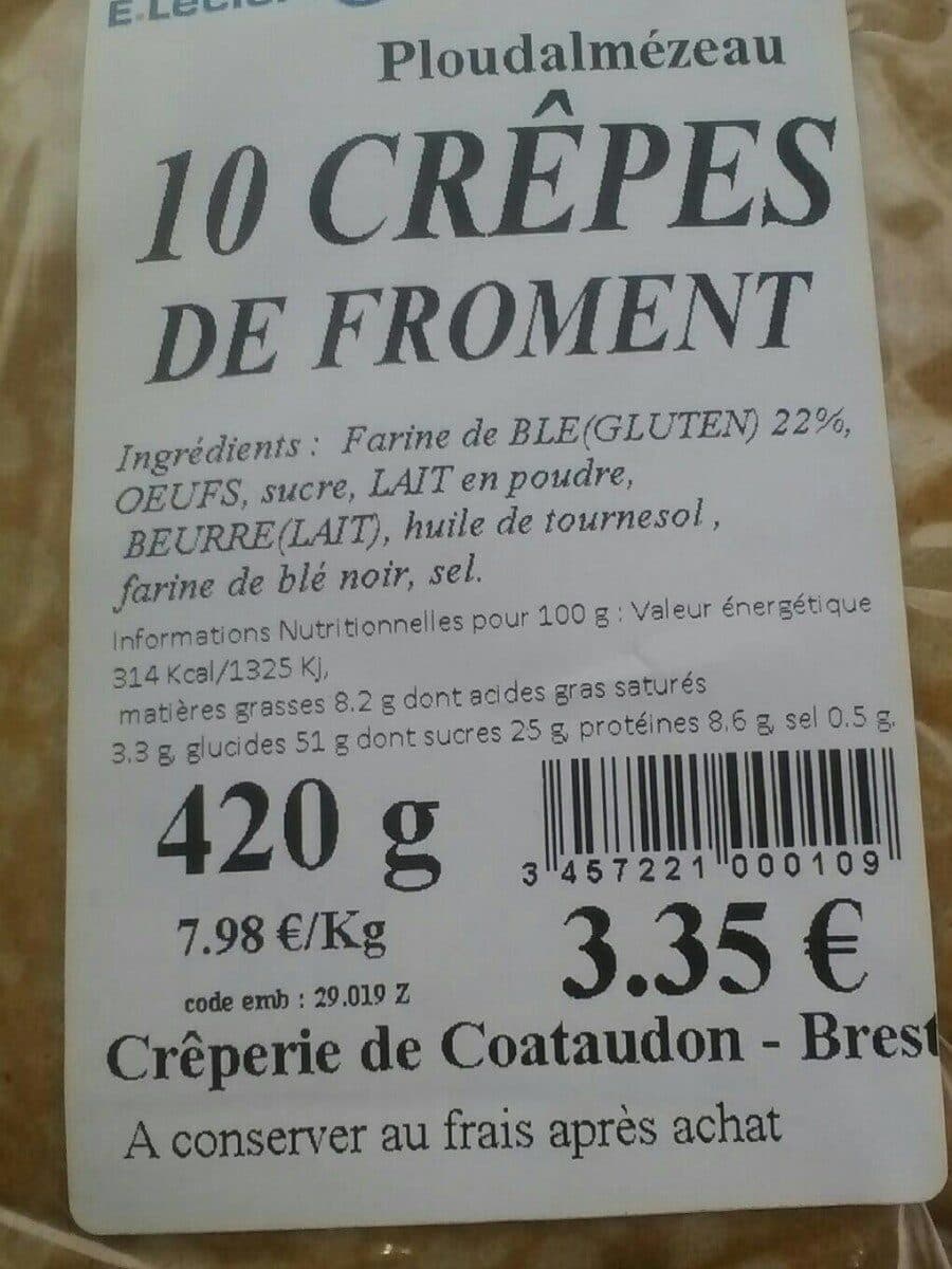 Intermarché 10 crêpes de froment packshot
