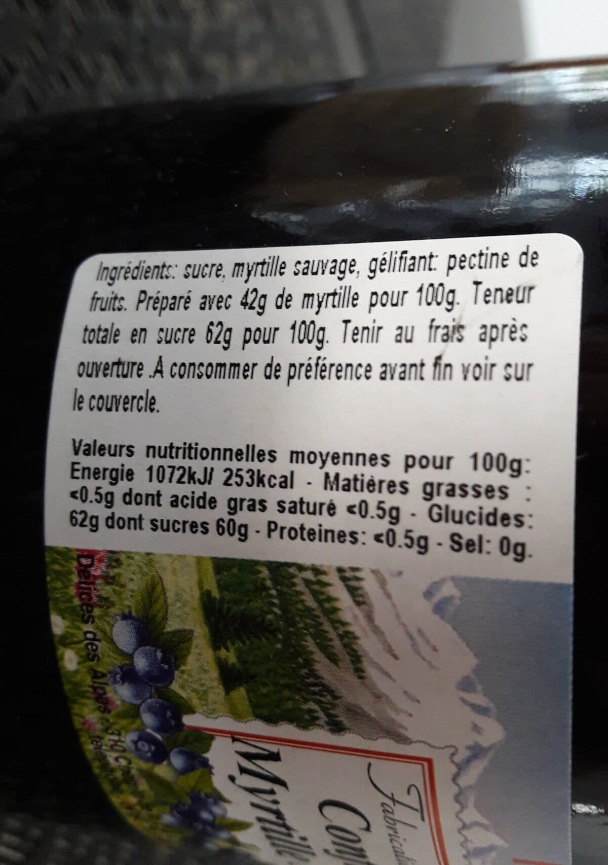 Open Food Facts Confiture de Myrtille sauvage packshot