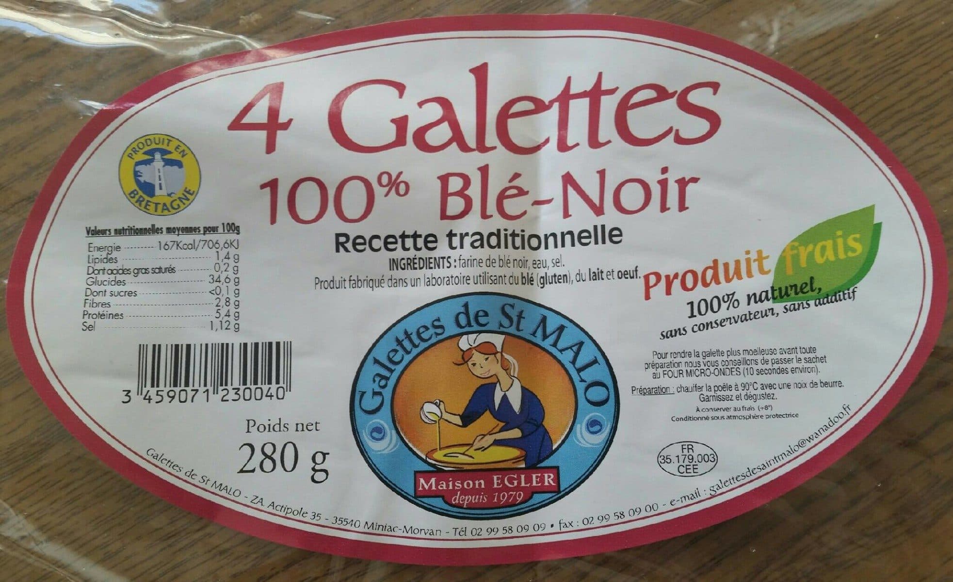 Galettes de st malo 4 Galettes 100% blé noir packshot
