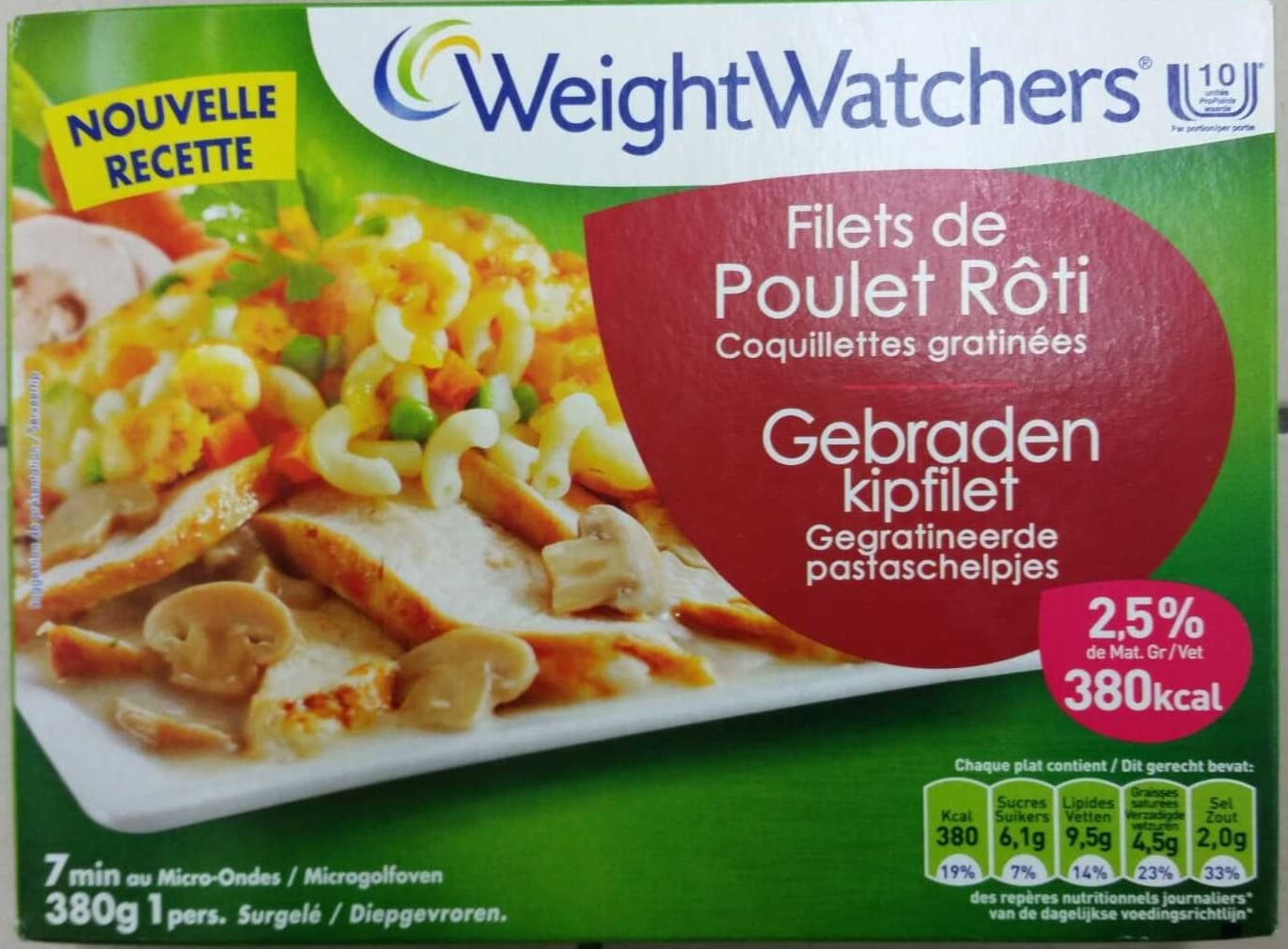 Weight Watchers Filets de Poulet Rôti, Coquillettes gratinées packshot
