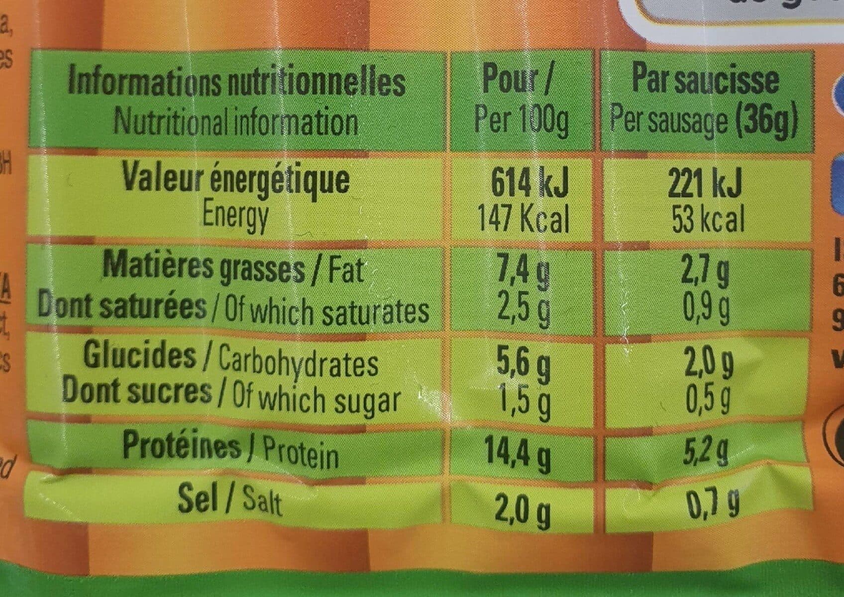 Isla Mondial Originales Snacki's Saucisses fumées 100% volaille packshot